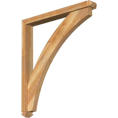 Thorton Arts And Crafts Rough Sawn Bracket W/ Offset Brace, Western Red Cedar, 4W X 32D X 36H